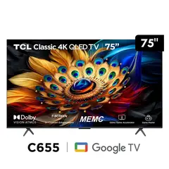 TCL - Televisor QLED 75" Smart TV Ultra HD 4K Año 2024 75C655
