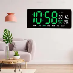 ELMEJORPRECIO - Reloj Digital de Pared o Escritorio Electrónico Verde