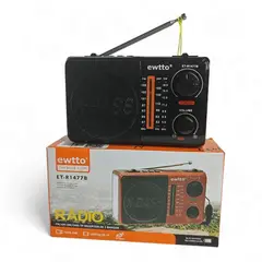 EWTTO - Radio Portátil Recargable ET-R1477B FM/AM/SW Bluetooth, USB