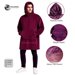 GENERICO - Polera Gigante Abrigador Unisex Oversize con Capucha