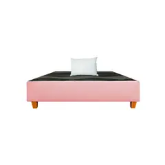 GENERICO - Box tarima reforzado + almohada -color Rosado - 1.5 plz