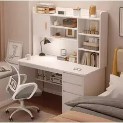 GENERICO - Escritorio de Madera Vintage Mesa Librero Mueble con Cajones Moderno