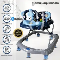 BABY - Andador Musical Plegable «CUTE MONKEY» con Bluetooth Blue