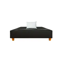 GENERICO - Box tarima reforzado + almohada -Negro 2 plz. Inc Almohada