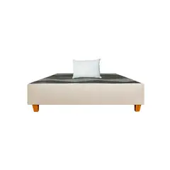 GENERICO - Box tarima reforzado+ almohada - color Beige claro - Queen 1 PIEZA