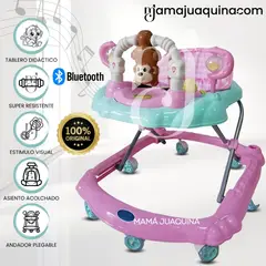 BABY - Andador Musical Plegable «CUTE MONKEY» con Bluetooth Pinky
