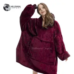 GENERICO - Polerón Oversize Abrigador Unisex Interior Peluche
