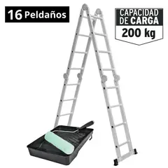 TRUPER - Combo Escalera Multiposicion 16 pasos + Rodillo y bandeja