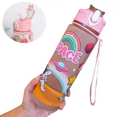 ELMEJORPRECIO - Tomatodo Portátil Diseño Astronauta Space con Sorbete Rosa 650 ml