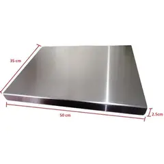 GENERICO - Tabla de picar en Acero inoxidable 50cm x 35 cm x 2.5 cm AISI 304