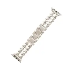 GENERICO - Correa Acero Brillante Doble Corazón Para Apple Watch 42mm - PLATA