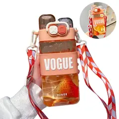 ELMEJORPRECIO - Tomatodo Portátil Con Colgador Diseño Vogue De 580 ml Rosado