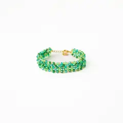 SAMANTHA PINTO HANDMADE ACCESSORIES - Pulsera Esmeralda Verde Dorado