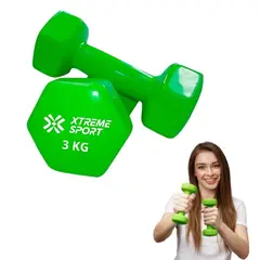 XTREME SPORT - Mancuernas Pesas De 3 kg Fitness De Vinil X2