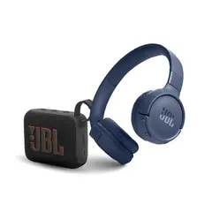 JBL - Combo Parlante BT GO4 Negro + Audifonos Tune 520 BT Azul