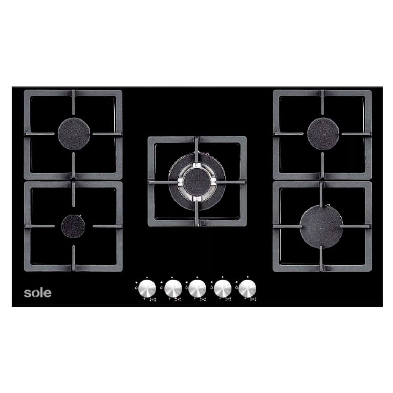 ENCIMERA VIDRIO TEMPLADO A GAS 86CM 5H SOLCO041