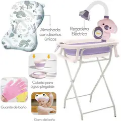 CAM - Bañera Plegable Splash de bebé con Rack LILA