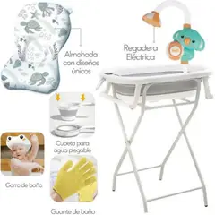 CAM - Bañera Plegable Splash de bebé con Rack PLOMO