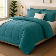 GENERICO - EDREDON QUEEN COOZY SET CUADROS PERU PIMA + FUNDAS DE ALMOHADA