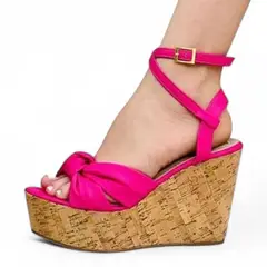 GENERICO - SANDALIA MUJER CUÑA 12 2086L-55 COLOR fucsia