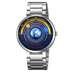 SKMEI - Reloj 2361 GALAXY Mundo Constelación Plateado Correa Acero