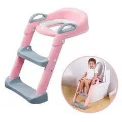 GENERICO - Asiento Inodoro Escalera Para Niños - Rosado