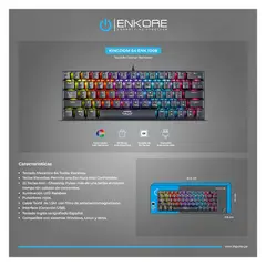 ENKORE - KINGDOM 64 ENK1008 RAINBOW TECLADO GAMER MECANICO USB