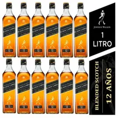 JOHNNIE WALKER - Whisky BLACK LABEL 1L - 12 UND