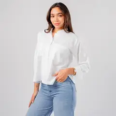 ROXJES JEANS - Blusa Oversize Cuello Chino Mujer Roxjes