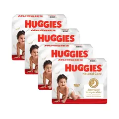 HUGGIES - Pack 4 Pañal Natural Care Xtracare Big Talla Xg 60u