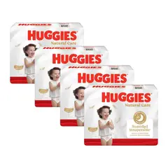 HUGGIES - Pack 4 Pañales Natural Care Big Talla Xxg X58