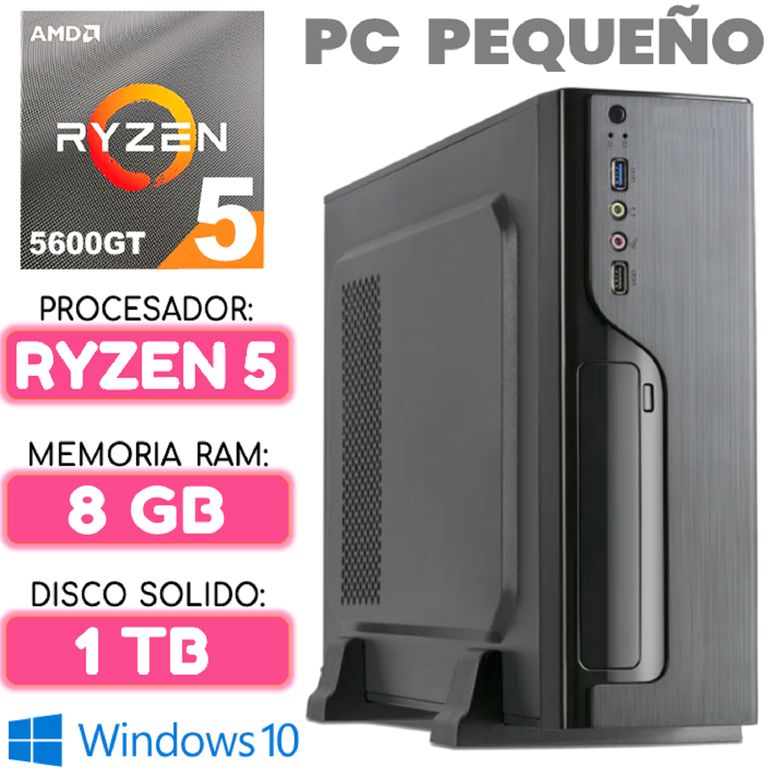 Computadora MINI CPU RYZEN 5 5600GT RAM 8Gb SSD 1TB PC pequeño