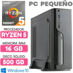 AMD - Computadora MINI CPU RYZEN 5 5600GT RAM 16Gb SSD 500Gb PC pequeño