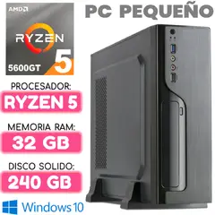 AMD - Computadora MINI CPU RYZEN 5 5600GT RAM 32Gb SSD 240Gb PC pequeño
