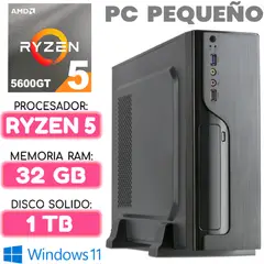 AMD - Computadora MINI CPU RYZEN 5 5600GT RAM 32Gb SSD 1TB PC pequeño
