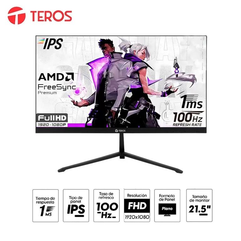 MONITOR GAMER TE-2128S 22 FULL HD PLANO 100HZ 1MS COLOR NEGRO