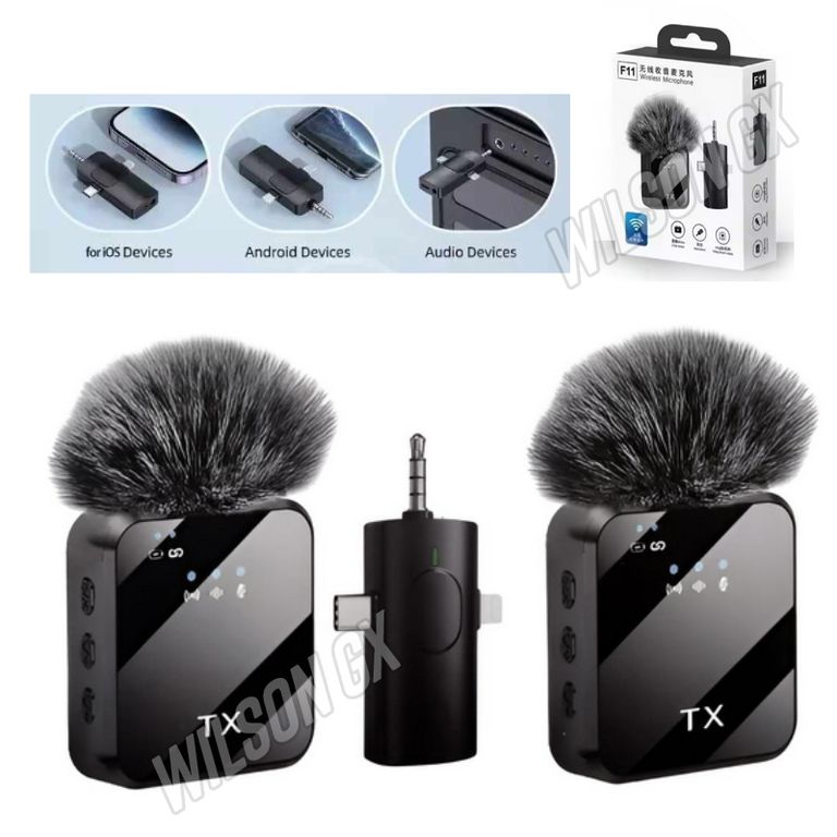 Microfono solapero doble USB-C Lightning y Auxiliar Iphone Android