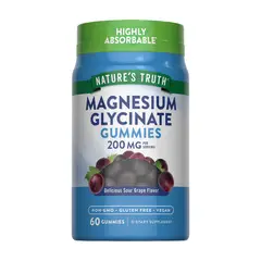 NATURE'S TRUTH - Glicinato De Magnesio 60 Gummies Sabor Uva