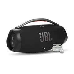 JBL - Combo Parlante Boombox 3 BT Negro + Audifonos NC Endurance Race 2 Blanco