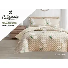 VENEZIA - Set Cobertor 2Pz Tela con Carnero + Sabanas y Fundas 100 % Calidad