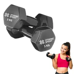 XTREME SPORT - Mancuernas Pesas De 3 kg Fitness De Vinil X2