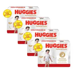 HUGGIES - Pack 4 Pañales Natural Care Bigpack Talla Xxxg 54u