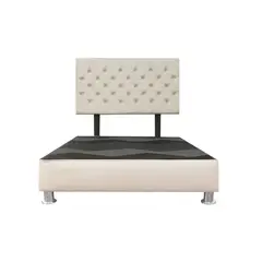 MUEBLES MACRUMO - Cama tapizada Verona - 1.5 Plz - Color Beige claro