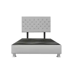 MUEBLES MACRUMO - Cama tapizada Verona - 1.5 Plz - Color Gris claro