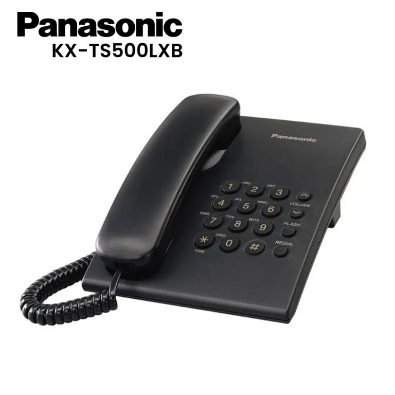 Teléfono Fijo Alámbrico KX-TS500LXB - Negro