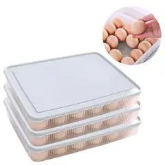 ELMEJORPRECIO - Set de 3 Táper Plano Porta Huevos Organizador para Cocina Celeste