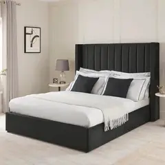 GENERICO - CAMA BOX TARIMA VASCO 2 PLAZAS NEGRO