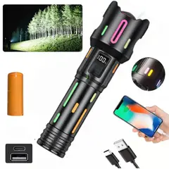 GENERICO - Linterna Táctica Recargable Emergencia Zoom 2000m 6800mah