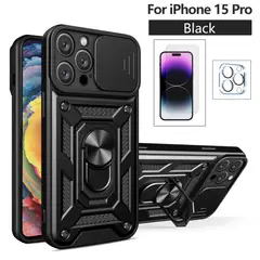 GENERICO - Case funda militar para iphone 15 pro mica vidrio pantalla, camara
