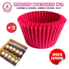 GENERICO - Pirotin Bocadito a la Grasa Horneable Rojo N°3 1000 unidades